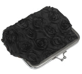 Black Kisslock Flower Coin Purse
