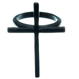 Black Midi Cross Ring