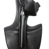 Black Long Arch Metal Earrings