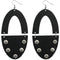Black Wooden Oval Studded Earrings