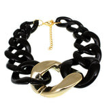 Black Graduated Adjustable Chain Link Bracelet