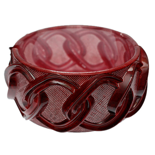 Red Chain Link Texture Hinged Bracelet