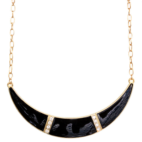 Black Arch Gemstone Chain Necklace