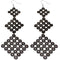 Black Long Circular Gradual Pyramid Dangle Earrings