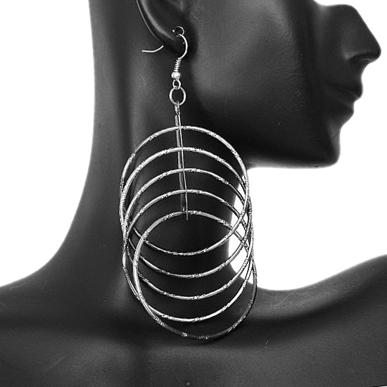 Black Intertwined Hoop Earrings