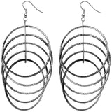 Black Intertwined Hoop Earrings