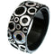 Black Silver Foil Bubble Bangle Bracelet