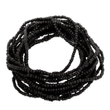 Black Beaded Stretch Stacked Bracelets