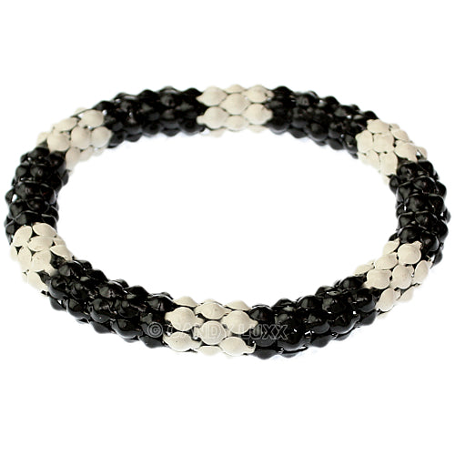 Black White Connected Stretch Bracelet