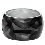 Black Glossy Art Deco Hinged Bracelet