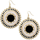 Black White Cutout Pendant Earrings