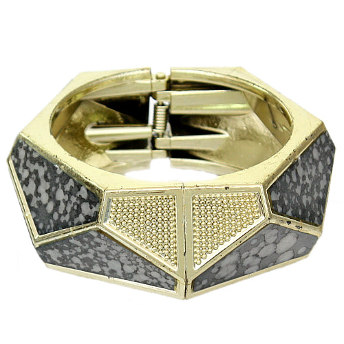 Black Spotted Triangular Hinged Bracelet