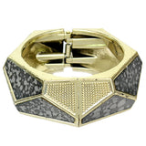 Black Spotted Triangular Hinged Bracelet
