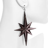 Black Large Translucent Shooting Star Earrings