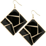 Black Triangular Multi-Shaped Dangle Earrings