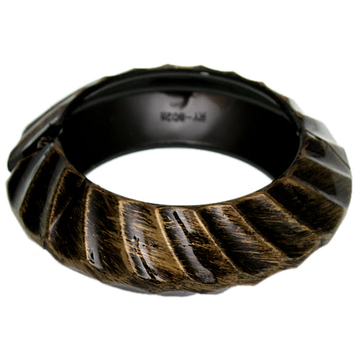 Black Wavy Saucer Hinged Bracelet