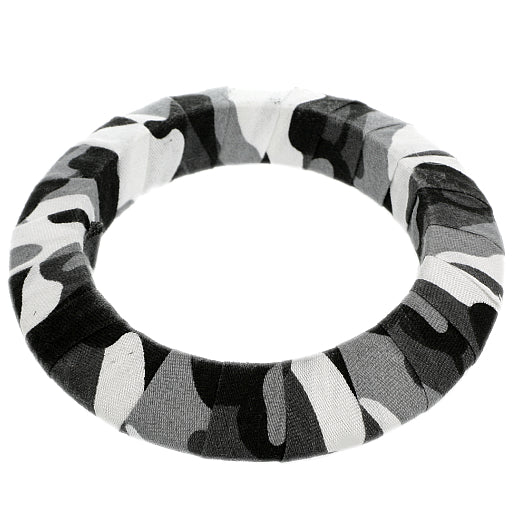 Black Army Camouflage Saucer Bangle Bracelet