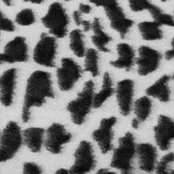 Black White Polyester Cheetah Print Fringe Scarf