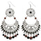 Brown Wooden Beaded Filigree Earrings