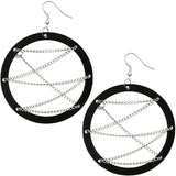 Black Wood Chain Earrings