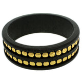 Black Wooden Stud Bangle Bracelet
