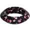 Black Floral Fabric Saucer Bangle Bracelet