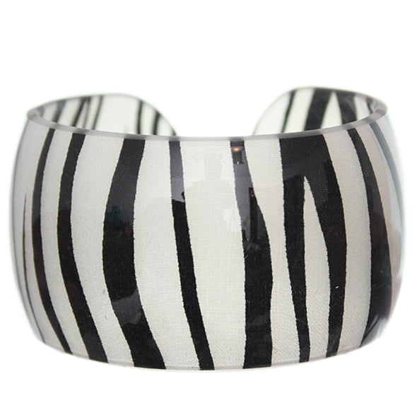 Black Zebra Print Cuff Bracelet