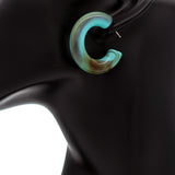 Blue Tube Post Hoop Earrings