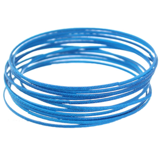 Blue 11-Piece Thin Stacked Bracelets