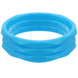 Blue 3-Piece Flat Design Stacked Bracelets
