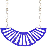 Blue Two Sided Mirrored Chain Necklace