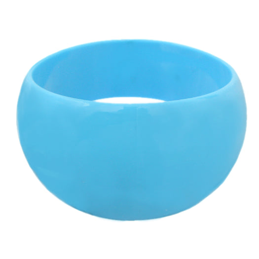 Blue Round Curvy Bangle Bracelet