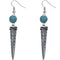 Blue Bead Pointy Drop Earrings
