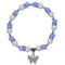 Blue Butterfly Charm Bead Stretch Bracelet