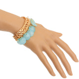 Blue Hanging Beaded Chain Bracelet