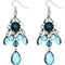 Blue Elegant Beaded Chandelier Dangle Earrings