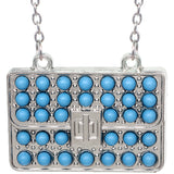 Blue Beaded Charm Handbag Chain Necklace