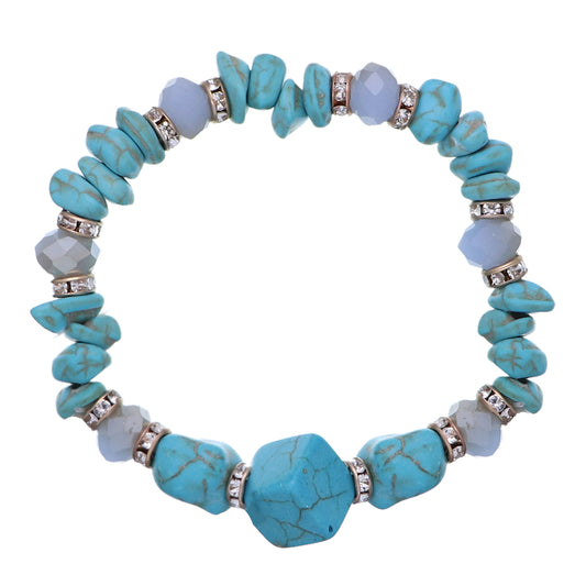 Blue Chakra Crystal Chip Stretch Bracelet