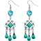 Blue Cluster Chandelier Earrings