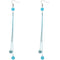Blue Beaded Fireball Drop Chain Dangle Earrings