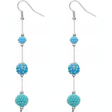 Blue Beaded Fireball Gradual Drop Earrings