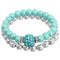 Aqua Blue Disco Fireball Stretch Bracelet Set