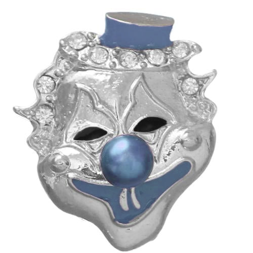 Blue Bead Rhinestone Clown Adjustable Ring