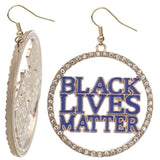 Blue Black Lives Matter Metal Hoop Earrings