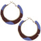 Blue Brown Acrylic Camo Mini Hoop Earrings