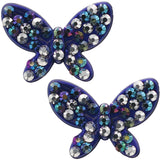 Blue Butterfly Beaded Stud Earrings