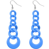 Blue Gradual Chain Link Earrings