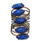 Blue Beaded Coil Wrap Ring