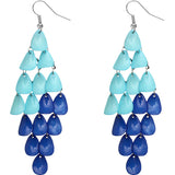 Blue Colorblock Arch Teardrop Dangle Earrings