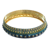 Blue Cone Pave Stacked Bracelet Set
